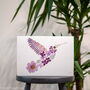 Floral Hummingbird Pressed Flower Art Print, thumbnail 1 of 4