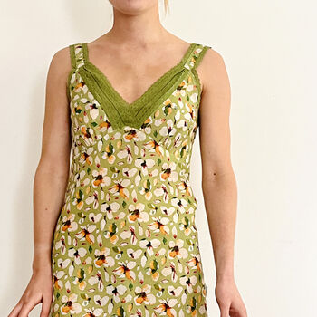 Lacey Nightie In Green Magnolia Print, 5 of 5