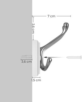 Wall Mounted Coat Rack With Triple Hooks Design, 7 of 10