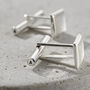 Square Sterling Silver And Mother Of Pearl Cufflinks, thumbnail 3 of 5