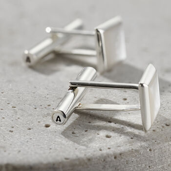 Square Sterling Silver And Mother Of Pearl Cufflinks, 3 of 5