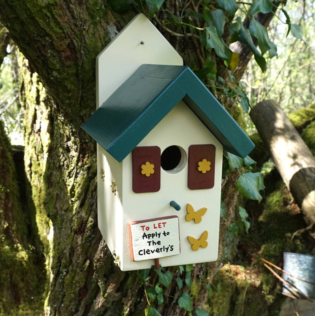 Personalised Handmade Forest Lodge Bird House By Siop ...