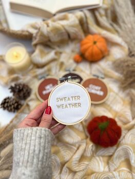 Autumn Mini Embroidery Hoop Shelf Decor, 5 of 7