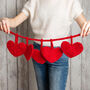 Heart Garland Knitting Kit Easy Valentines, thumbnail 1 of 6