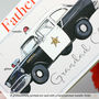 Vintage Police Car Father's Day Card, thumbnail 3 of 5