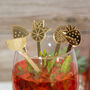 Set Of Five Cocktail Fruit Themed Drink Stirrers, thumbnail 1 of 4