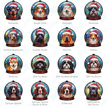 Dog Snow Globe Tree Decoration, 5 of 8