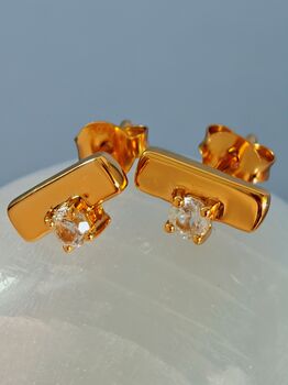 Balance Earrings Real White Topaz Gemstone, 9 of 12