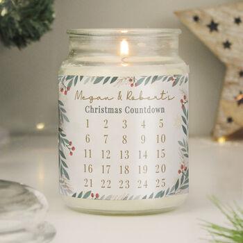 Personalised Christmas Countdown Large Candle Jar, 4 of 6