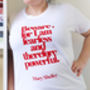 'Fearless' Red And White Feminist T Shirt, thumbnail 2 of 2