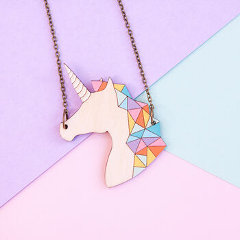 Wooden Unicorn Brooch With Rainbow Mane, 6 of 7
