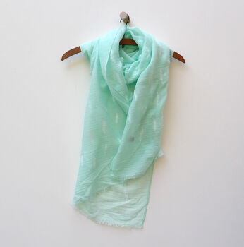 Mint Green Feather Scarf With Personalisation, 5 of 12