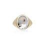 Snow Agate Signet Ring Silver/Gold, thumbnail 11 of 12