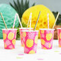 Colourful Pineapple Tropical Party Cups, thumbnail 1 of 3