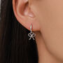 Sterling Silver Bow Charm Hoop Earrings, thumbnail 1 of 12