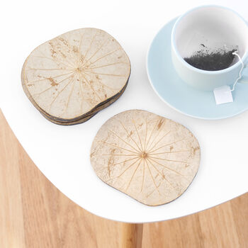 Lotus Leaf Coasters Set Of Six With Presentation Box, 7 of 10