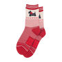 Scottish Terriers Bamboo Dog Socks Striped Women's Red, thumbnail 3 of 3