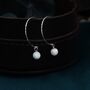 Sterling Silver White Opal Bead Dangle Earrings, thumbnail 5 of 10