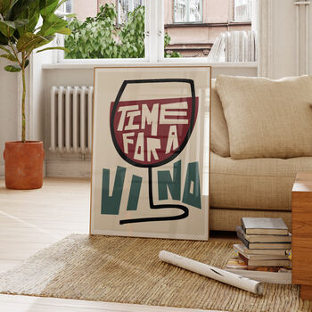 'Time For A Vino' Wine Lover Art Print, 2 of 5