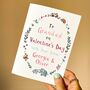 Personalised Valentine's Day Wreath Card For Grandad, thumbnail 1 of 4