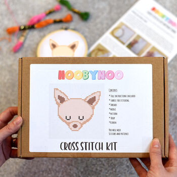 Dog Cross Stitch Kit Craft Decoration Letterbox, 5 of 8