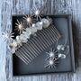 Starry Crystal Bridal Comb And Earrings Set, thumbnail 1 of 9