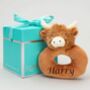 Personalised Longhorn Highland Cow Rattle, Boxed, thumbnail 1 of 6