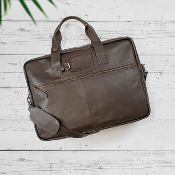 Personalised Leather Classic Holdall In Brown Or Black, 2 of 12
