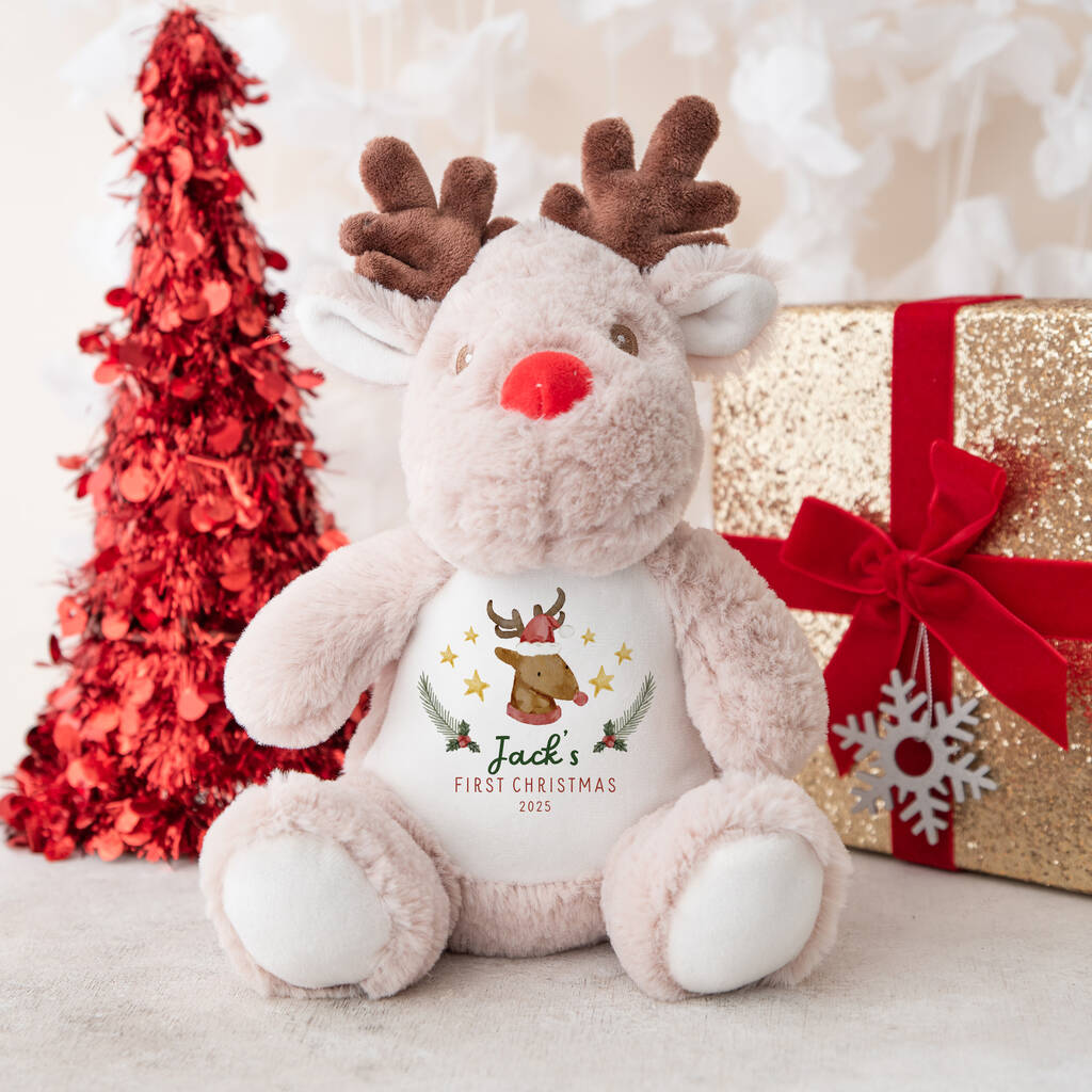 Personalised Baby’s First Christmas Reindeer Teddy, 1 of 3