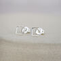 Sterling Silver Mini Geo Square Studs, thumbnail 1 of 7
