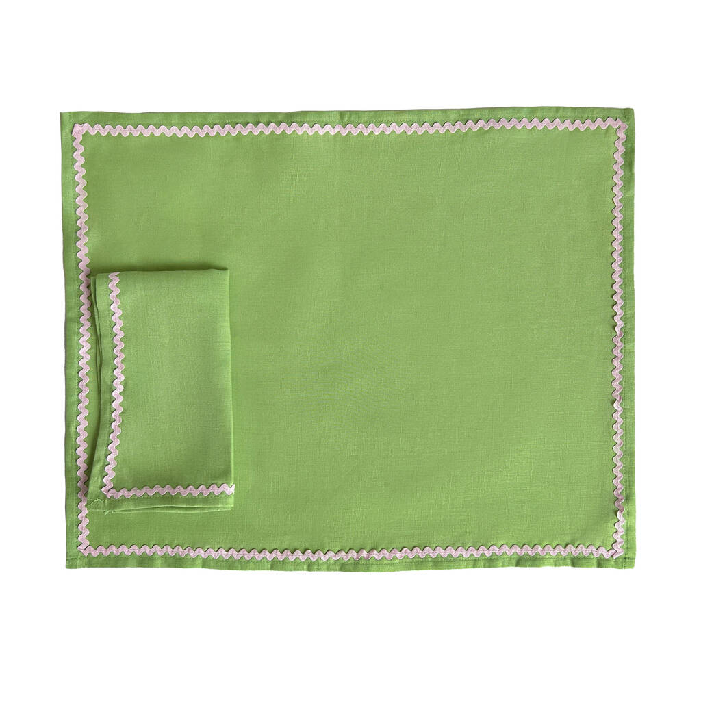 Ric Rac Linen Placemats Set Of Four By Lilly Loves