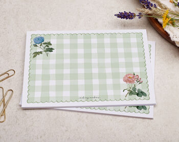 A5 Letter Writing Paper With Envelopes Gingham Florals, 3 of 6