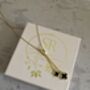 Clover 18 K Gold Plated Pendant Necklace Black, thumbnail 8 of 8