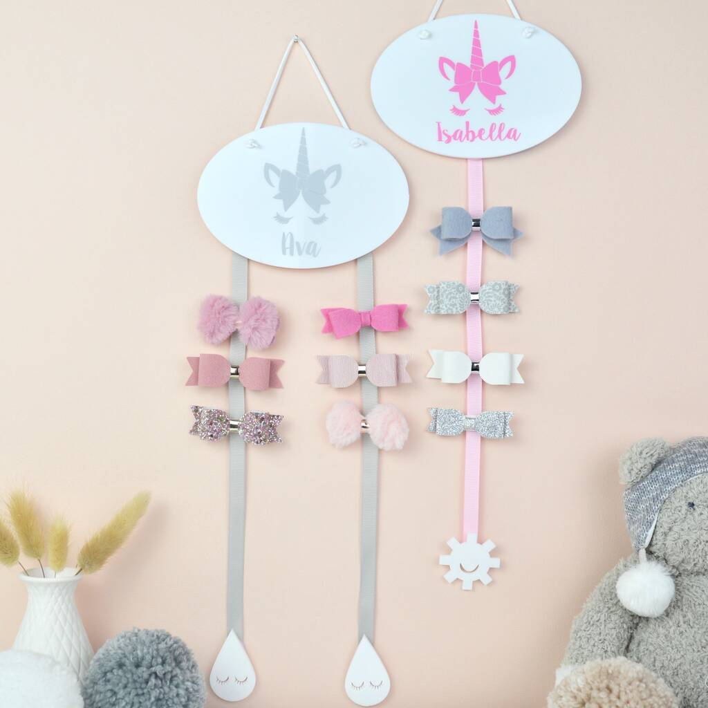 Personalised Unicorn Hair Bow Holder 15 Colours, 1 of 9