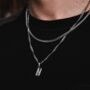 Bold Initial Steel Necklace For Men, thumbnail 5 of 10