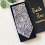 Liberty Tie In Blue Pink Strawberry Thief Birds Motif, thumbnail 1 of 5