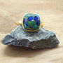 18k Gold Vermeil Plated Azurite May Birthstone Ring, thumbnail 1 of 4