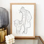 Personalised Line Drawing Family Portrait Illustration, thumbnail 3 of 12