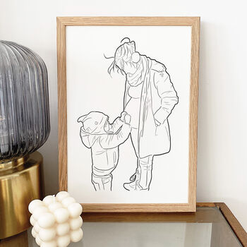 Personalised Line Drawing Family Portrait Illustration, 3 of 12