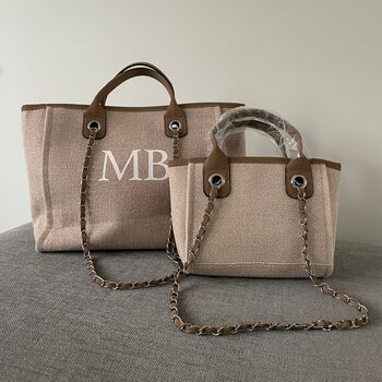 Personalised Canvas Chain Mini Tote Shoulder Bags, 2 of 6
