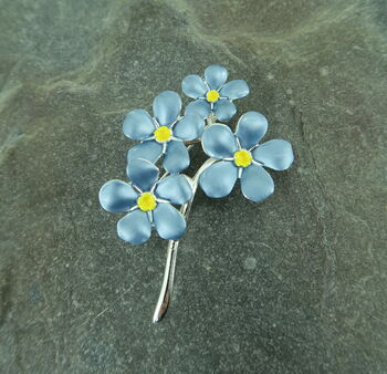 Forget Me Not Blue Flower Brooch, 4 of 6
