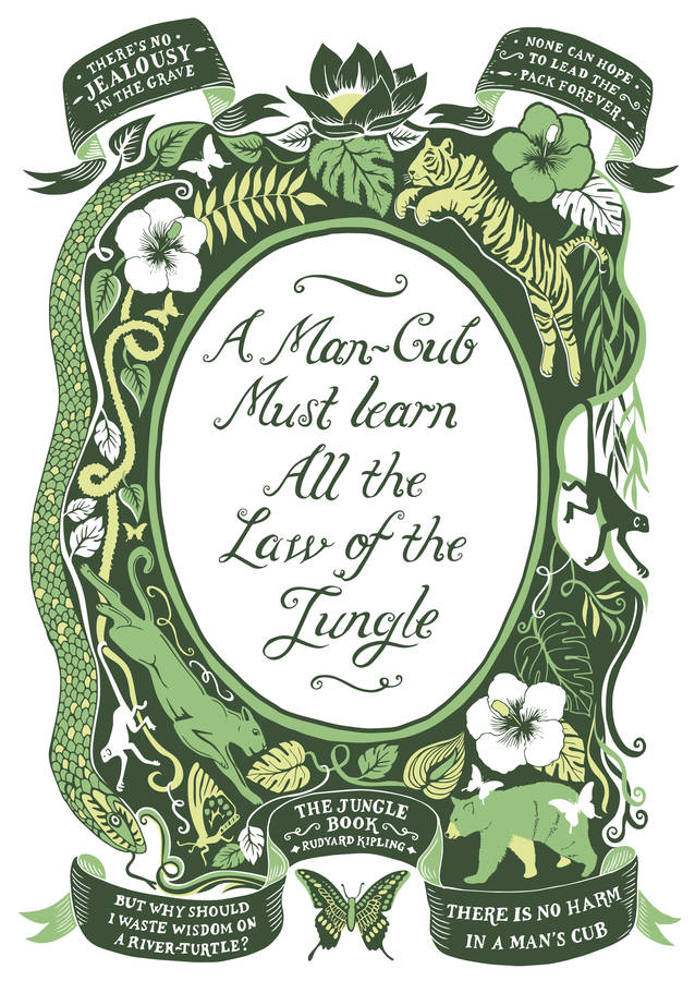 Jungle Book, Famous Quotes Print By Lucy Loves This