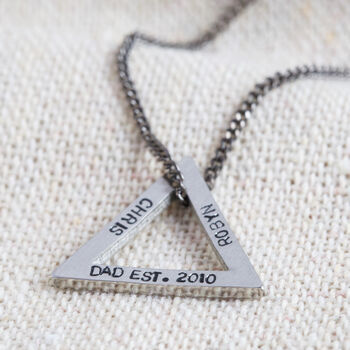 Men's Personalised Triangle Pendant Necklace, 5 of 8