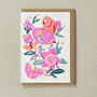 Colourful Love Birds Risograph Greeting Card, thumbnail 1 of 3