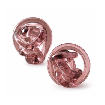 Clear Handblown Glass Knot Sculpture Set Of Two, 12 of 12