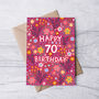 70th Birthday Card For Women, Floral 70th Card, For Her, thumbnail 2 of 4