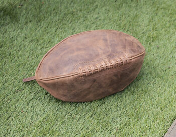Personalised Luxury Leather Rugby Ball Wash Bag, 10 of 12
