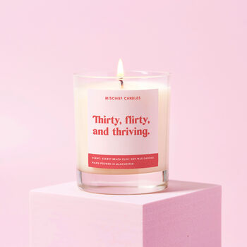 30th Birthday Gift Candle Thirty Flirty And Thriving, 2 of 4