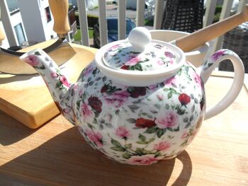 Two Cup Teapot In Ditsy Summertime Chintz Design, 3 of 8