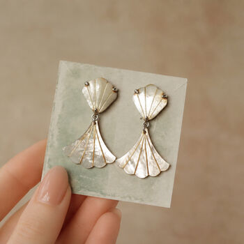 Mermaid Pearl Statement Art Deco Earrings, 3 of 11